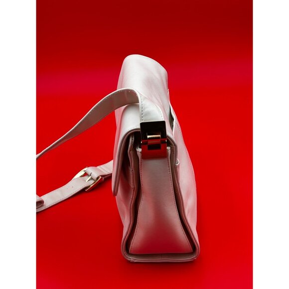 Worthington Crossbody Shoulder Bag Ivory Leather Trim Dual Zip Compartments - Picture 7 of 16